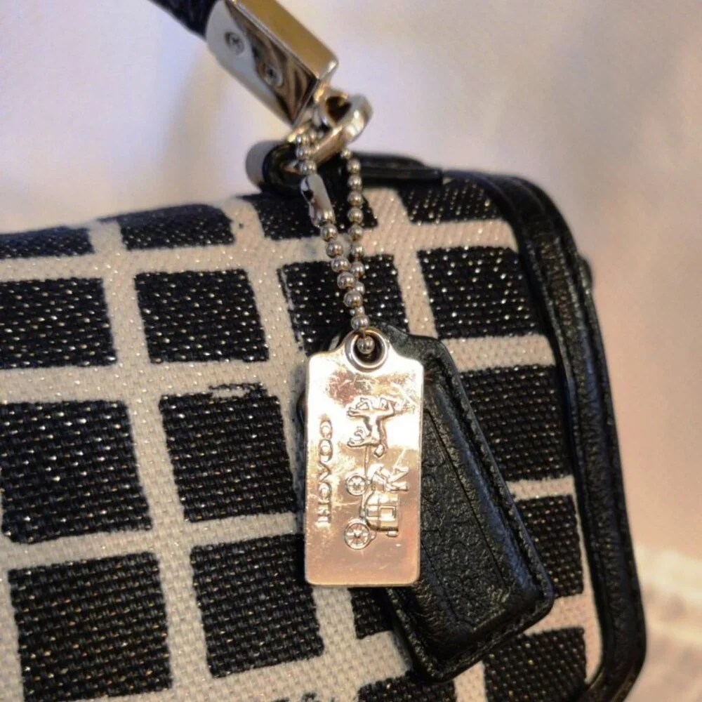Coach Madison Sadie Top Handle or Crossbody in Black/Cream EUC + NWT Gold Chain - Picture 6 of 16